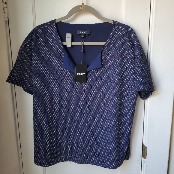 DKNY Girls Hooded Long Sleeve Lace Overlay Top